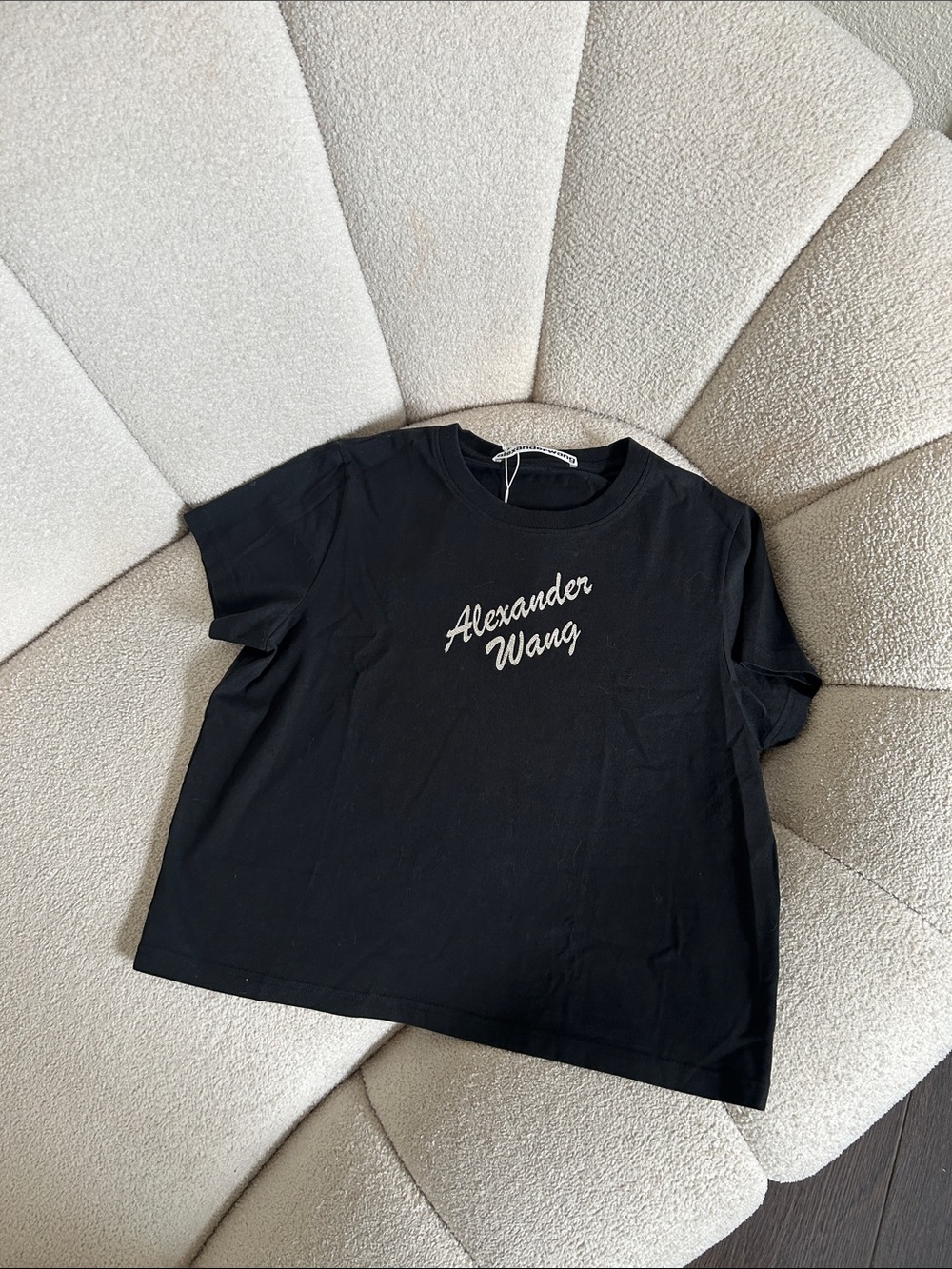 Alexander Wang Black Tee with Script Logo